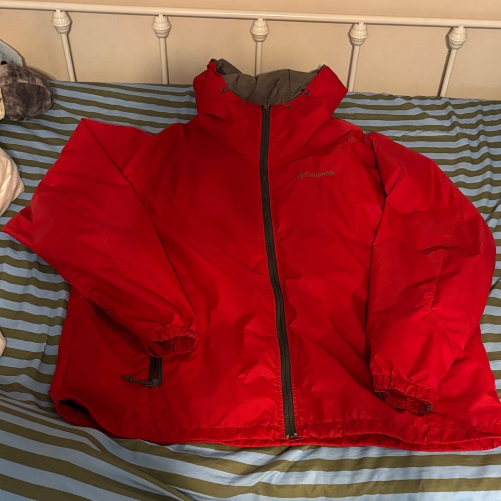 Columbia Bright Red Puffer Jacket XL